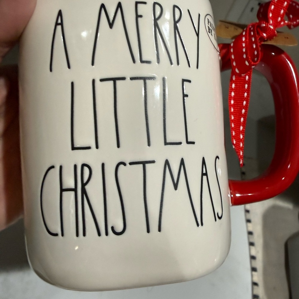 Rae Dunn A Merry Little Christmas Mug with Red Handle NWT - Picture 6 of 7